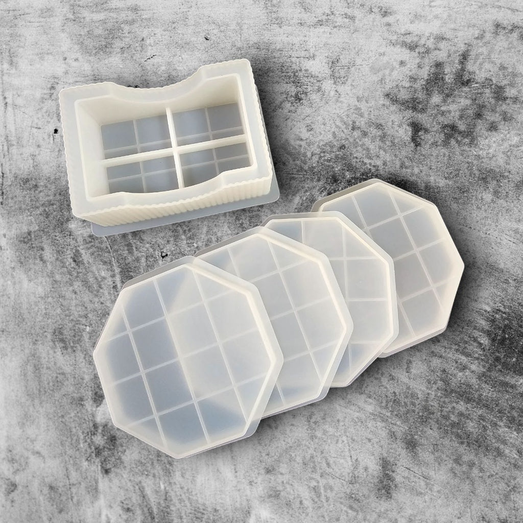 Large Silicone Mould: Octagonal Mosaic Coaster Set