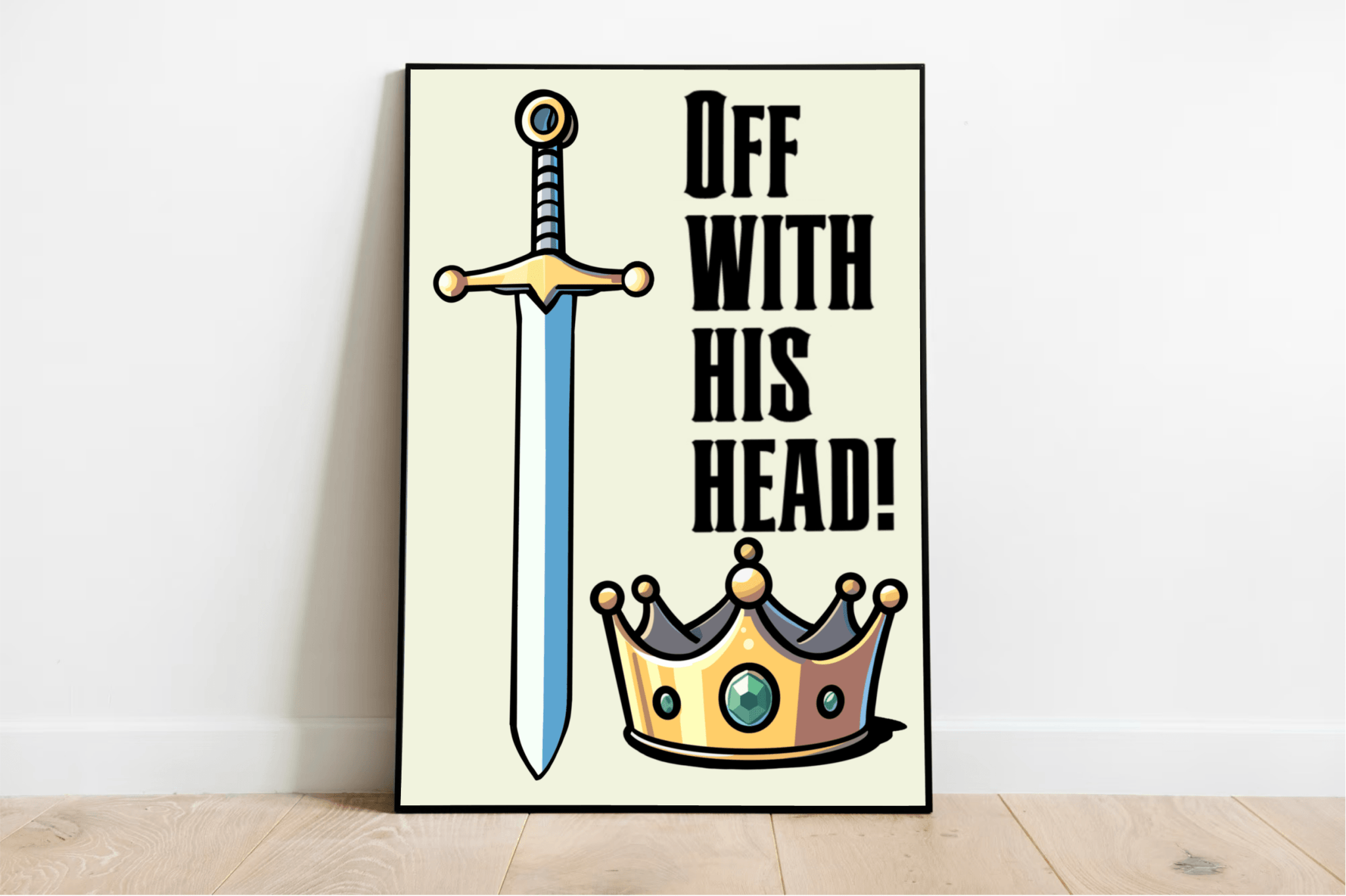 Regal Reprisal – Bold Sword and Crown Royalty Art Print | Buy Online from The Home Crafters