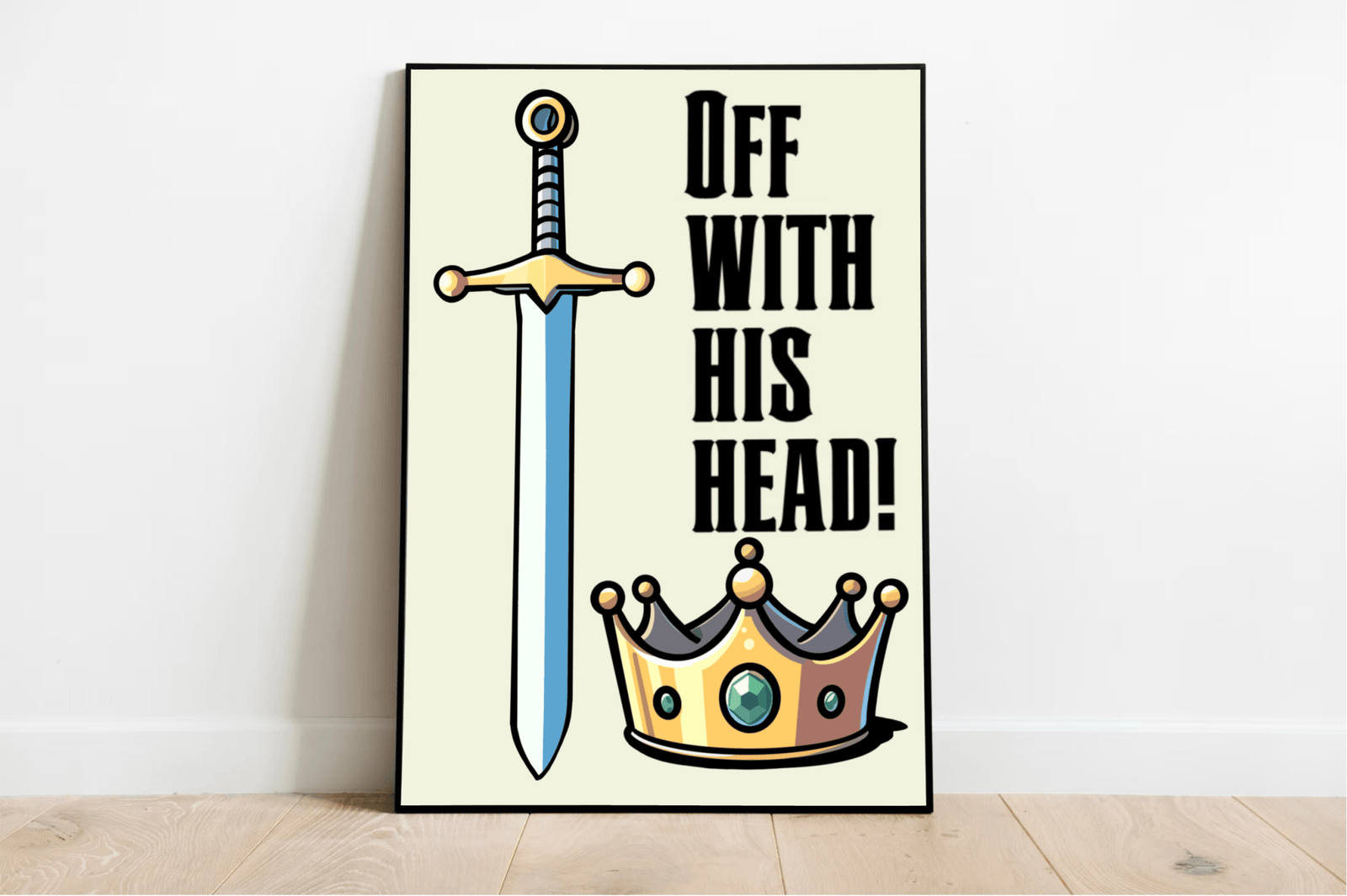 Regal Reprisal – Bold Sword and Crown Royalty Art Print | Buy Online from The Home Crafters