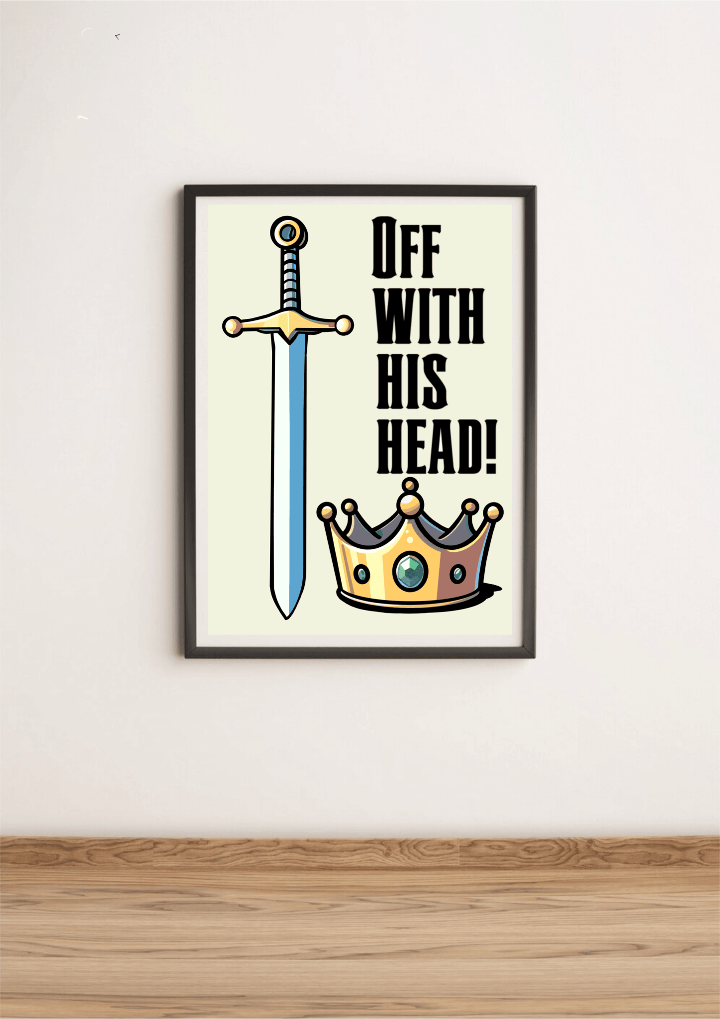 Regal Reprisal – Bold Sword and Crown Royalty Art Print | Buy Online from The Home Crafters