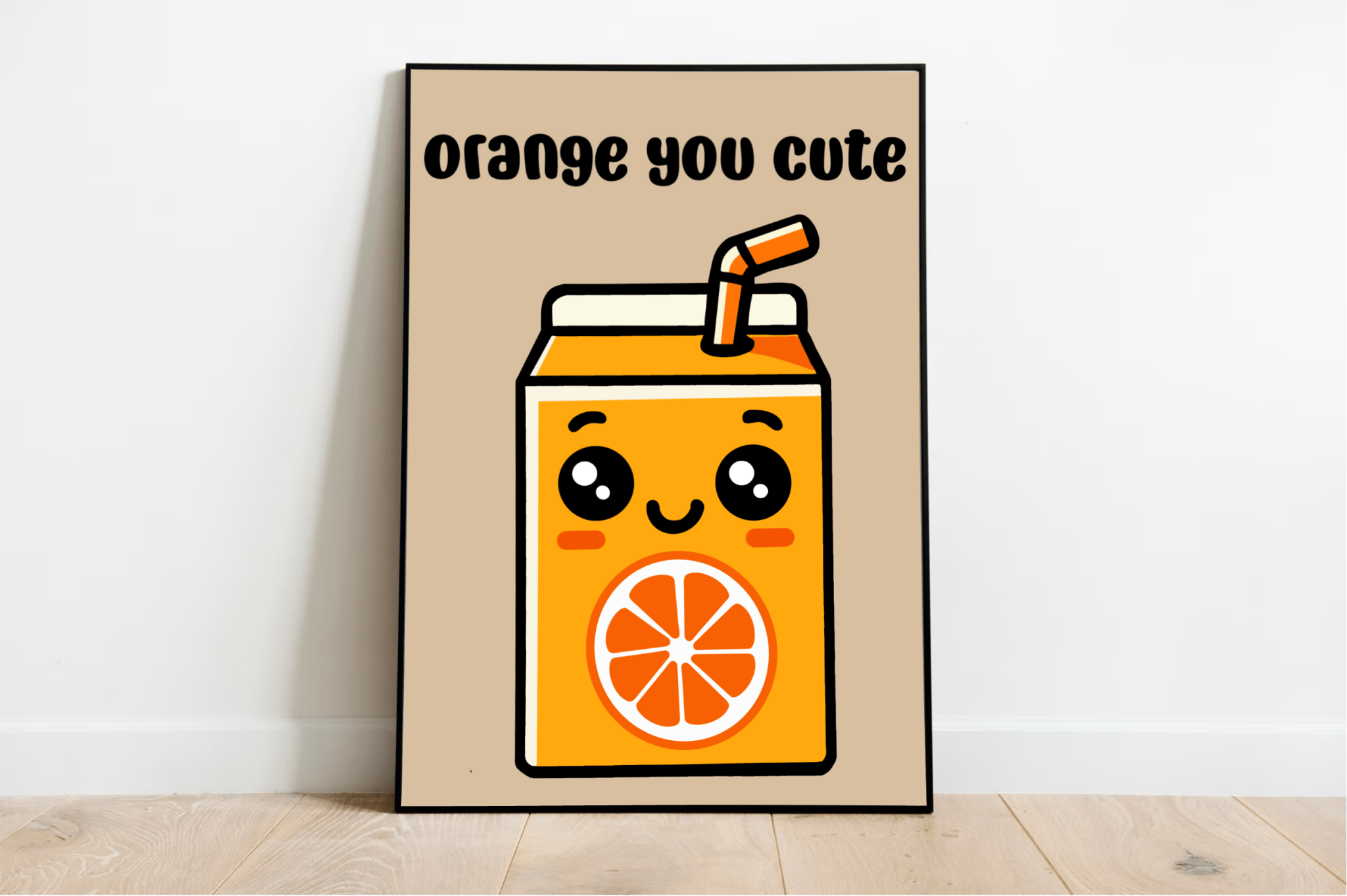 Orange You Cute Art Print – Fun Fruit Pun Wall Decor | Buy Online from The Home Crafters