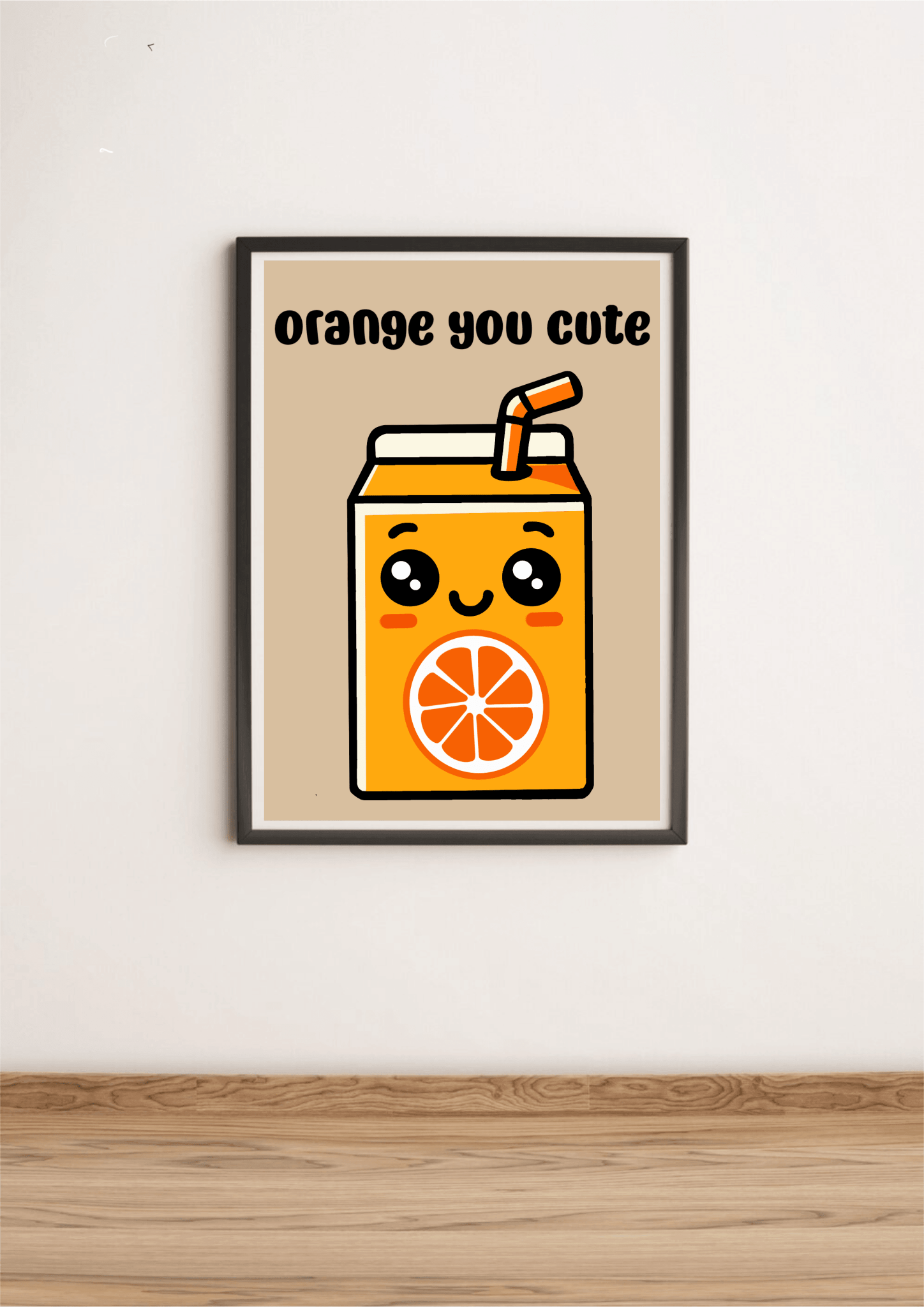 Orange You Cute Art Print – Fun Fruit Pun Wall Decor | Buy Online from The Home Crafters