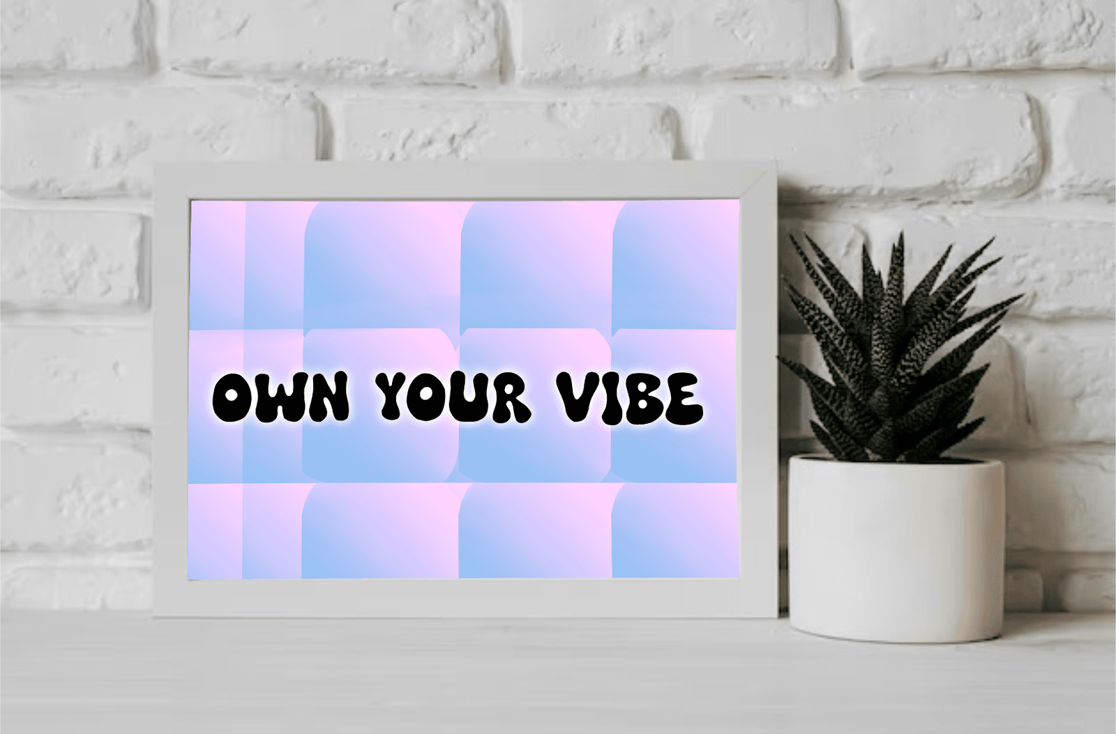 Own Your Vibe Art Print – Bold Pastel Typography Wall Art | Buy Online from The Home Crafters