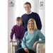 King Cole Family: Men's Ladies and Kid's Sweaters & Cardigans Knitting Pattern 3018 - Double Knit | Buy Online from The Home Crafters