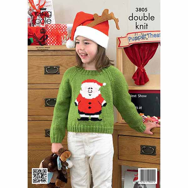 King Cole Kid's Christmas Sweaters Knitting Pattern 3805 - Double Knit | Buy Online from The Home Crafters