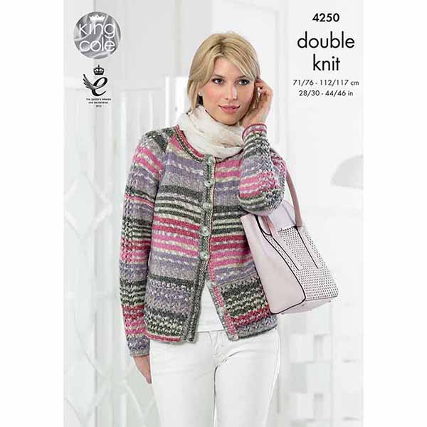 King Cole Ladies Cardigan & Sweater Knitting Pattern 4250 - Double Knit | Buy Online from The Home Crafters