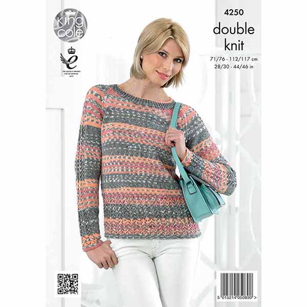 King Cole Ladies Cardigan & Sweater Knitting Pattern 4250 - Double Knit