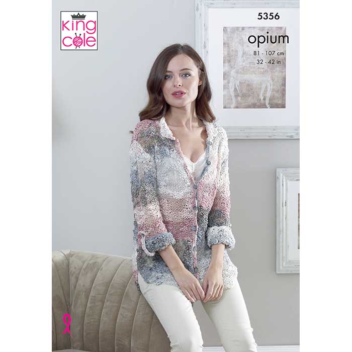 King Cole Ladies Shirt & Top Knitting Pattern 5356 - Opium