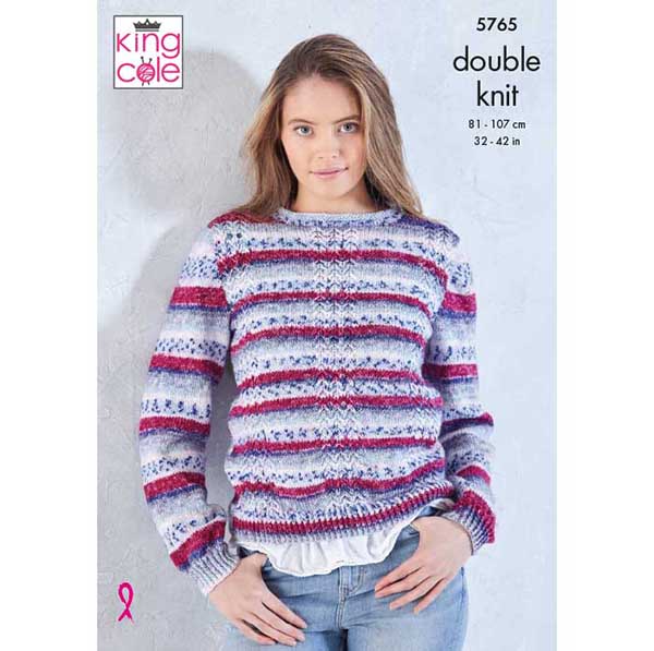 King Cole Ladies Cardigan & Sweater Knitting Pattern 5765 - Double Knit