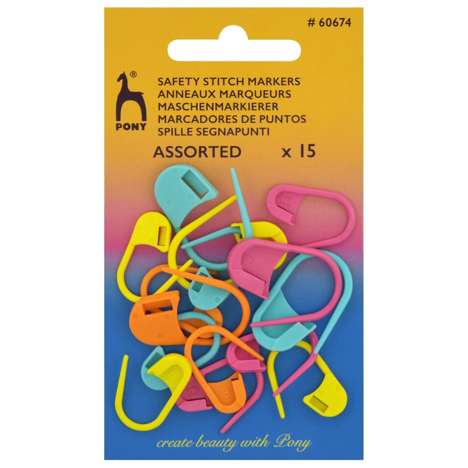 Pony Assorted Safety Stitch Markers - 15pc | Buy Online from The Home Crafters