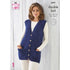 King Cole Ladies Waistcoats Knitting Pattern 6091 - Double Knit | Buy Online from The Home Crafters