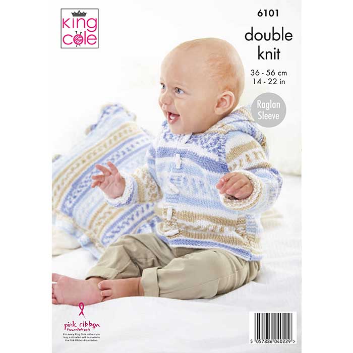 King Cole Babies Jackets, Hat, Blanket & Cushion Cover Knitting Pattern 6101 - Double Knit | Buy Online from The Home Crafters