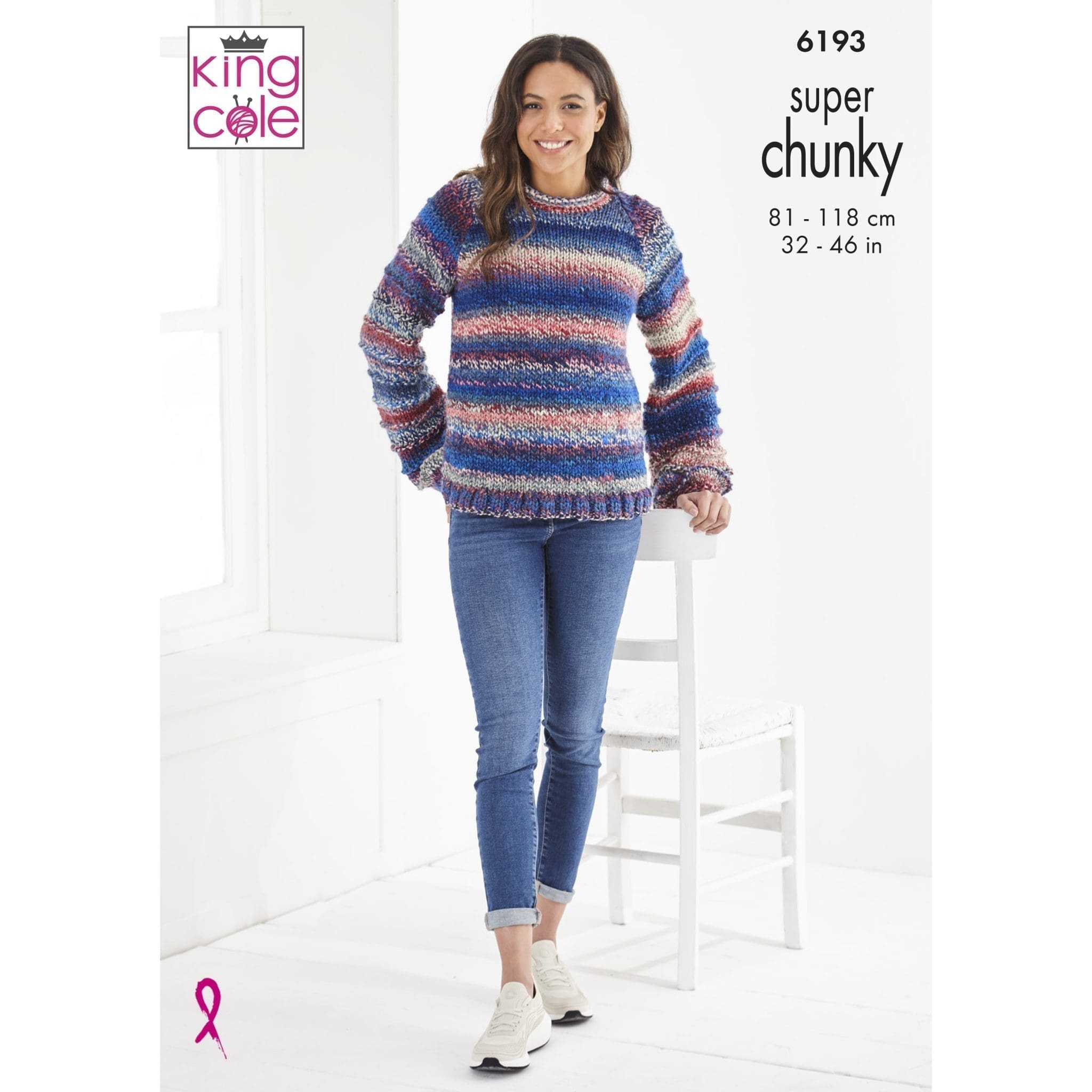 King Cole Ladies Super Chunky Cardigan and Jumper Knitting Pattern 6193 - Super Chunky | Buy Online from The Home Crafters