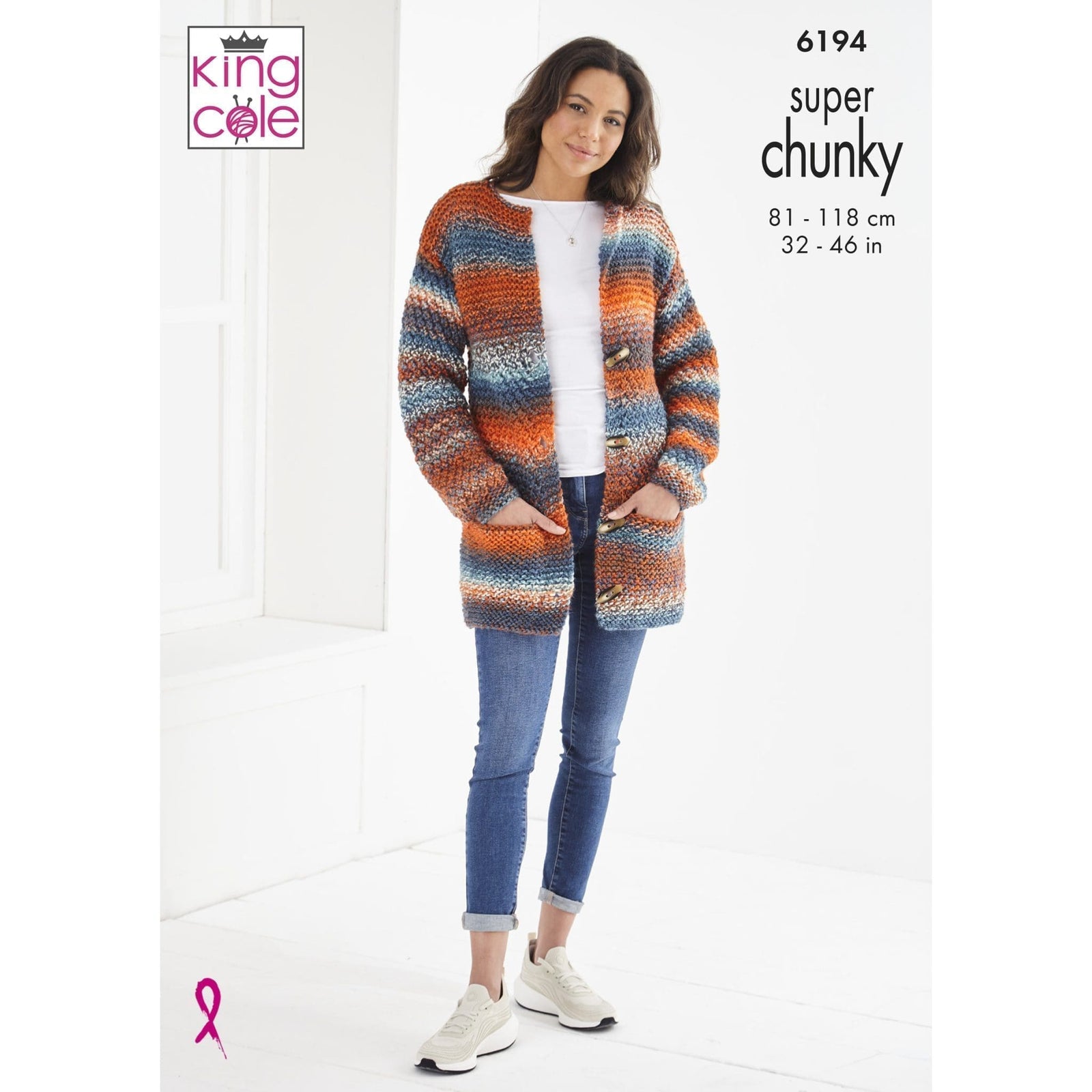 King Cole Ladies Super Chunky Sweater and Jacket Knitting Pattern 6194 - Super Chunky | Buy Online from The Home Crafters