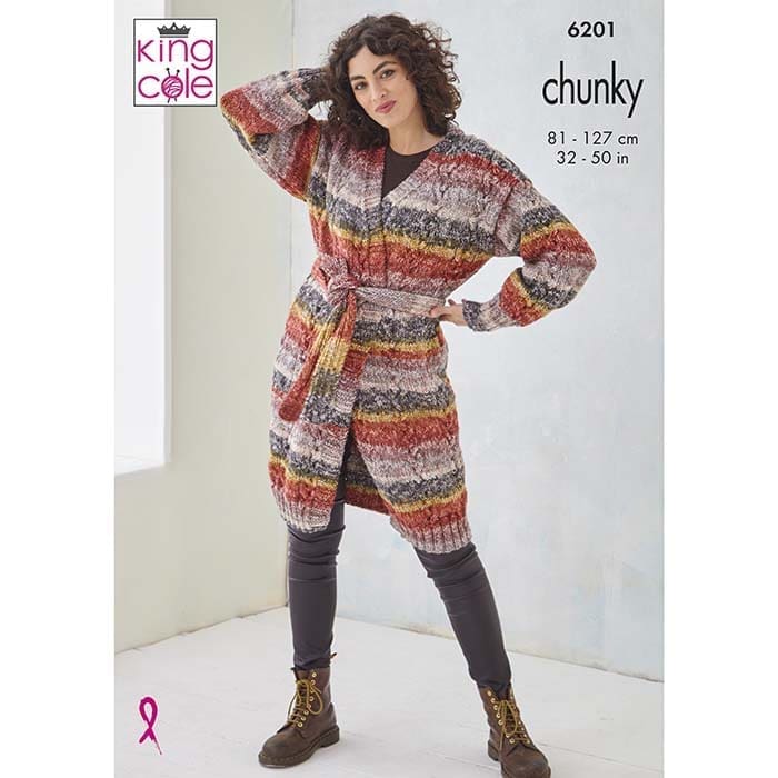 King Cole Ladies Jacket & Waistcoat Knitting Pattern 6201 - Chunky