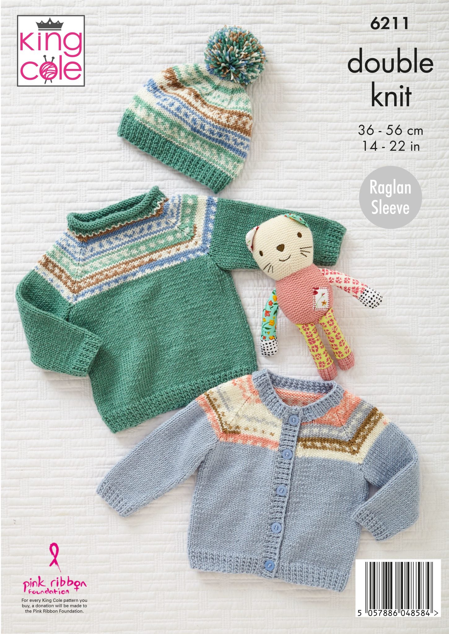 King Cole Babies Cardigan, Sweater, Matinee Coat & Hat Knitting Pattern 6211 - Double Knit | Buy Online from The Home Crafters