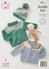 King Cole Babies Cardigan, Sweater, Matinee Coat & Hat Knitting Pattern 6211 - Double Knit | Buy Online from The Home Crafters