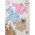 King Cole Babies Sweater, Jacket, Sleeping Bag and Hat Knitting Pattern 6213 - Double Knit