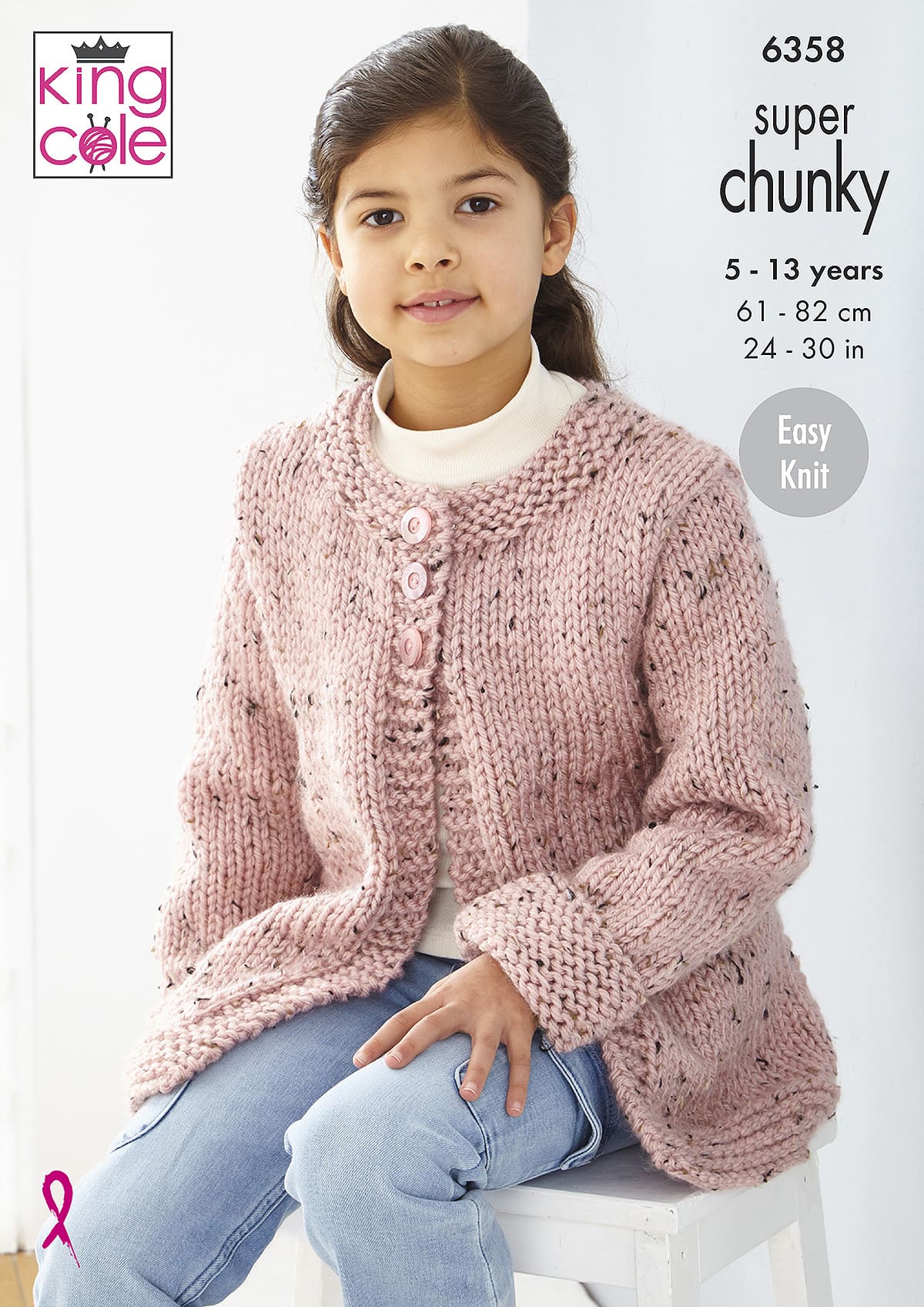 King Cole Easy Knit Childs Sweater & Coatigan Knitting Pattern 6358 - Super Chunky | Buy Online from The Home Crafters