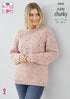King Cole Ladies Sweater & Cardigan Knitting Pattern 6362 - Super Chunky | Buy Online from The Home Crafters