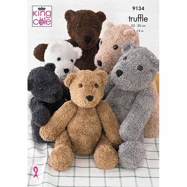 King Cole Teddies Knitting Pattern 9134 - Double Knit | Buy Online from The Home Crafters