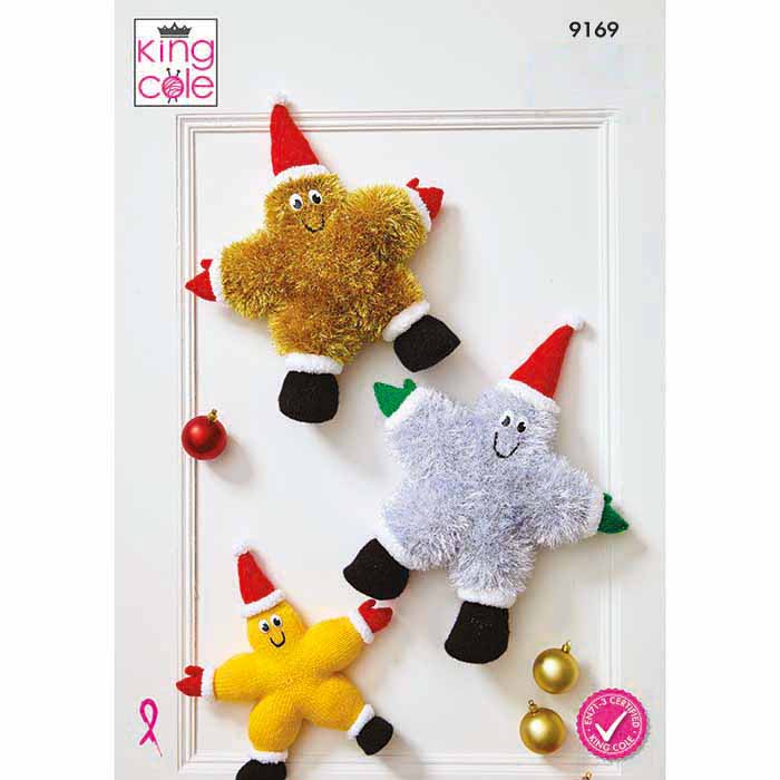 King Cole Dancing Stars Knitting Pattern 9169 - Tinsel, Truffle & Double Knit | Buy Online from The Home Crafters