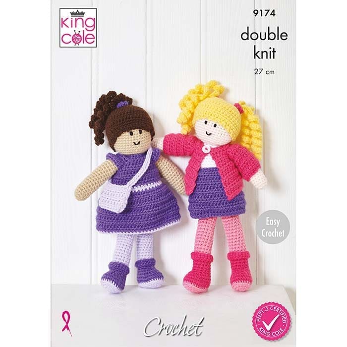 King Cole Amigurumi Dolls 'Easy Crochet' Pattern 9174 - Double Knit