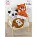 King Cole Animal Cushions 'Easy' Crochet Pattern 9179 - Chunky | Buy Online from The Home Crafters