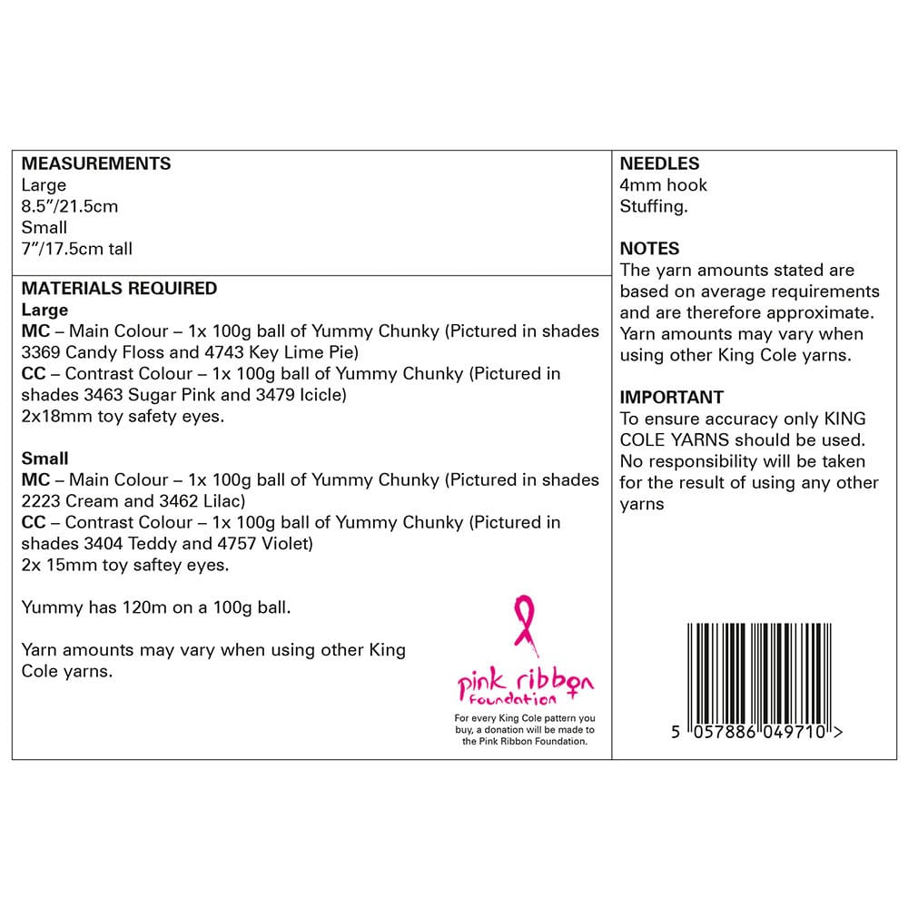 King Cole Novelty Toy Axolotls Crochet Pattern 9197 - Chunky | Buy Online from The Home Crafters