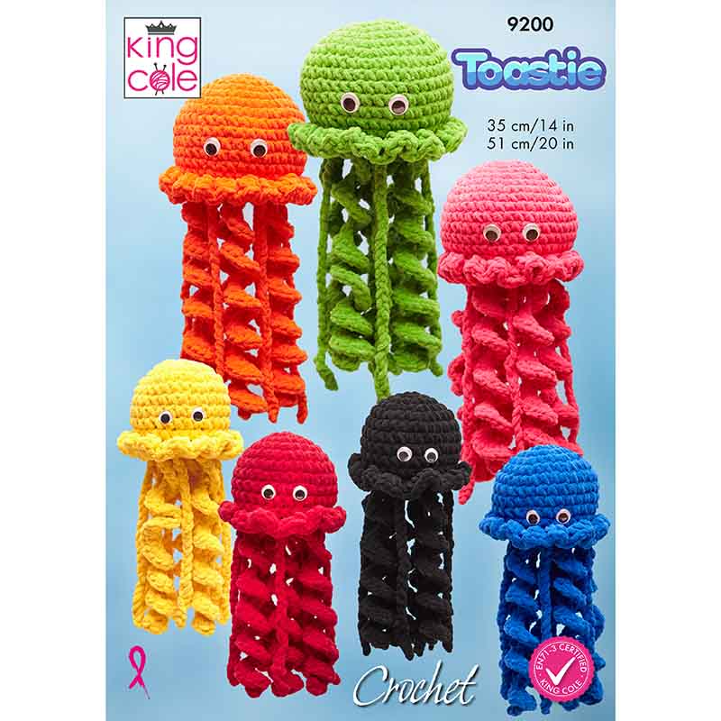 King Cole Novelty Toy Jellyfish Crochet Pattern 9200 - Chunky