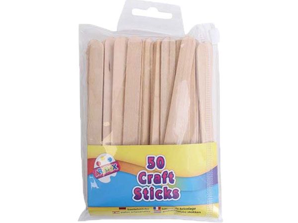 Art Box Wooden Lolly Craft Sticks - 50pc