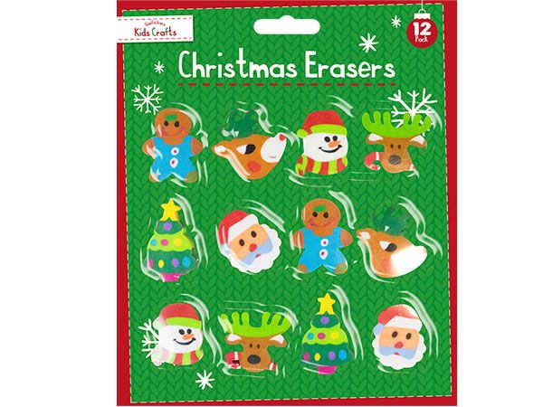 Christmas Character Erasers - 12pc
