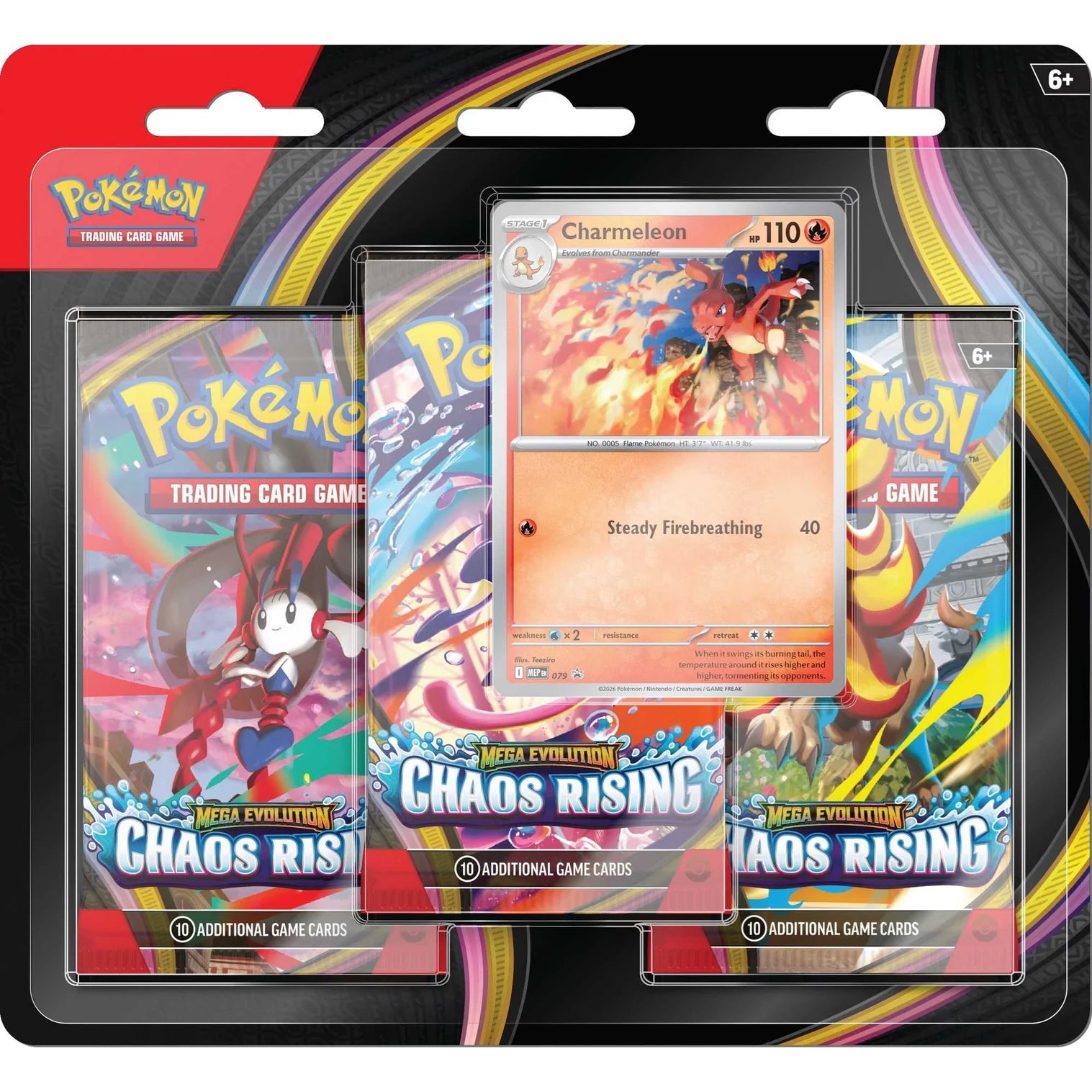 Pokemon TCG: Mega Evolution Chaos Rising - 3 - Pack | Buy Online from The Home Crafters