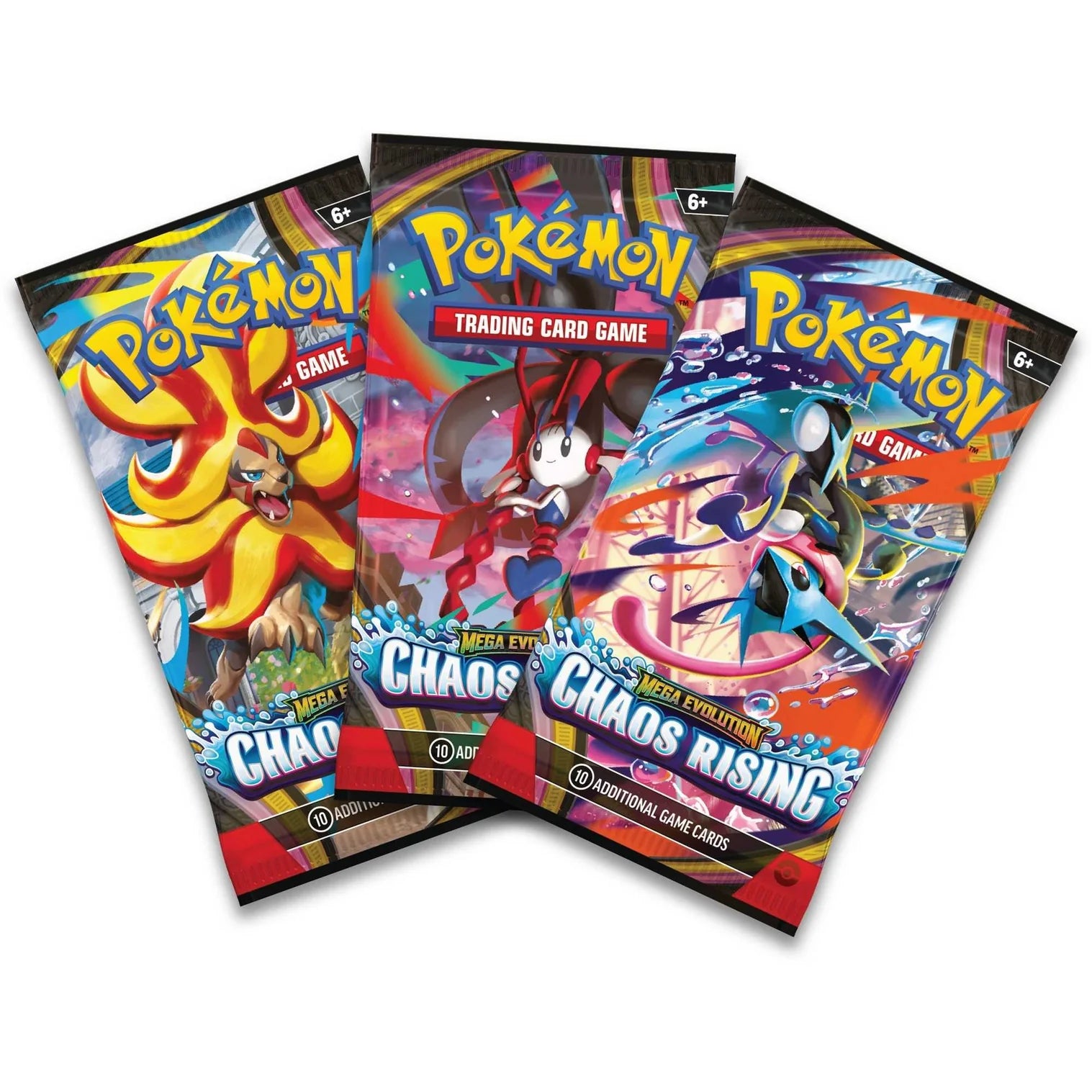 Pokemon TCG: Mega Evolution Chaos Rising - 3 - Pack | Buy Online from The Home Crafters
