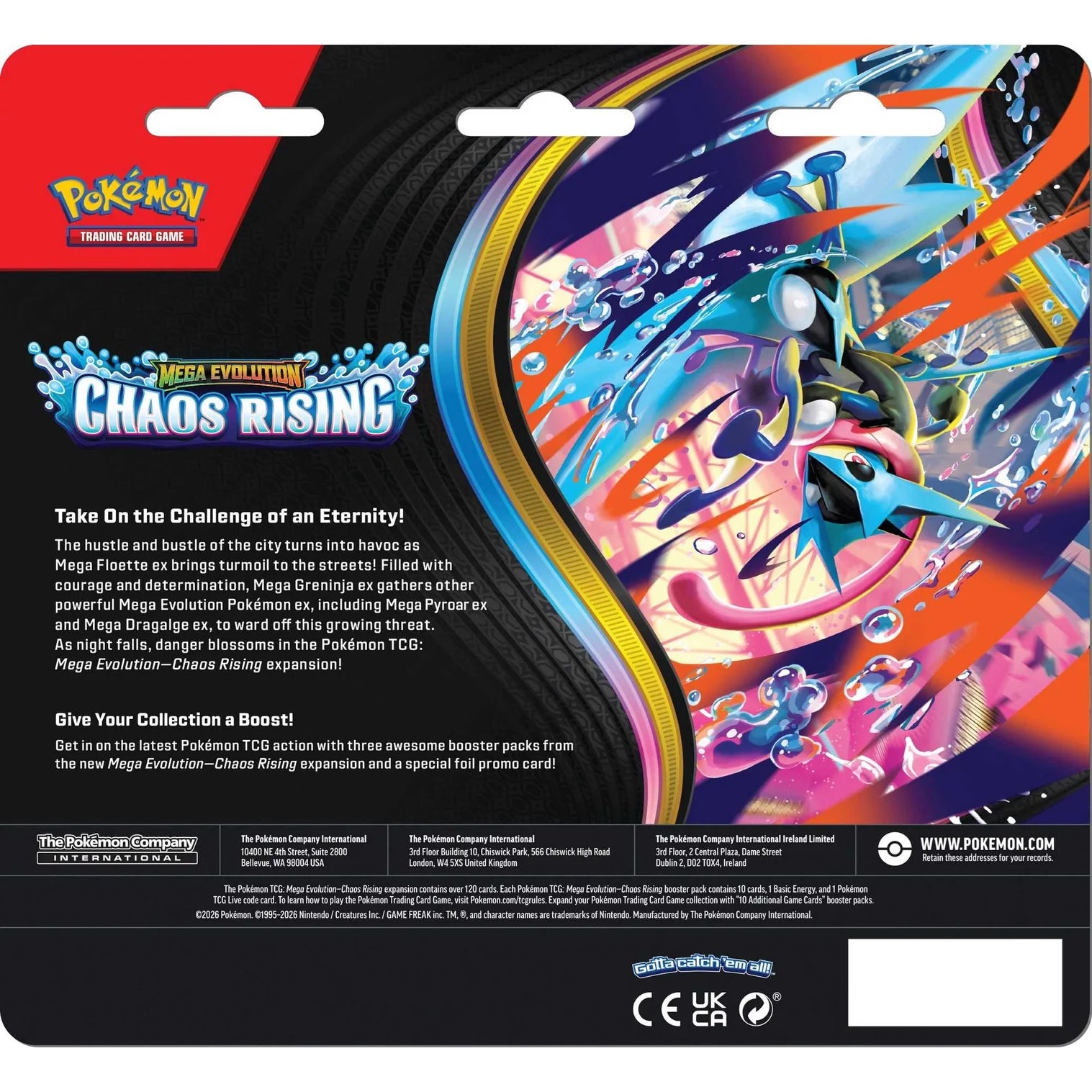 Pokemon TCG: Mega Evolution Chaos Rising - 3 - Pack | Buy Online from The Home Crafters