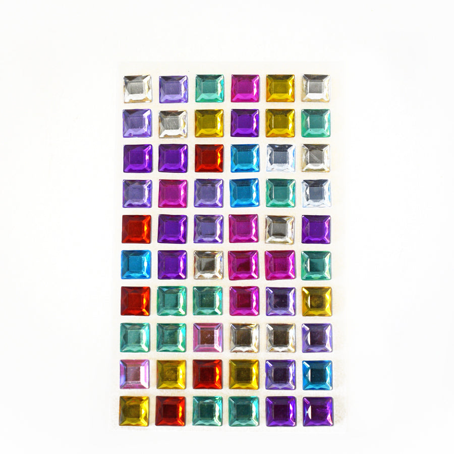 Large Faceted Multicoloured Adhesive Gems - choose your shape