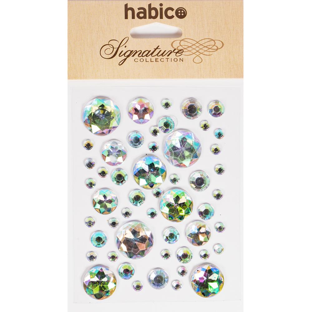 Iridescent Faceted Round Gem Stickers