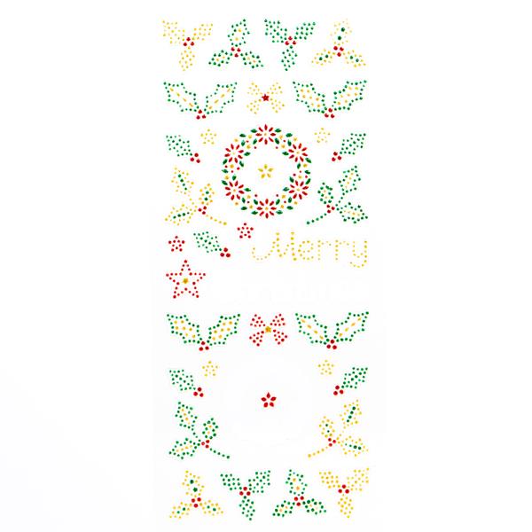 Festive Gem Stickers Sheet - Holly & Wreaths | Buy Online from The Home Crafters