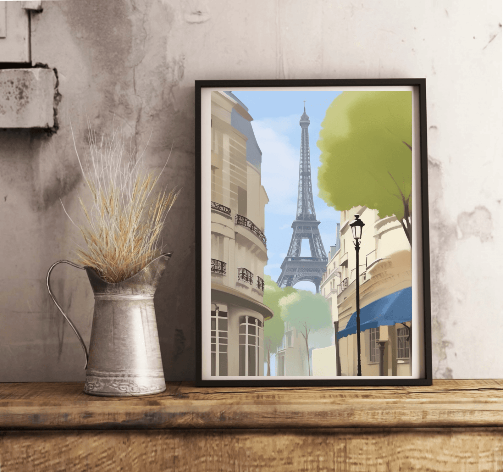 Paris Eiffel Tower Print | Romantic Parisian Wall Decor | Buy Online from The Home Crafters