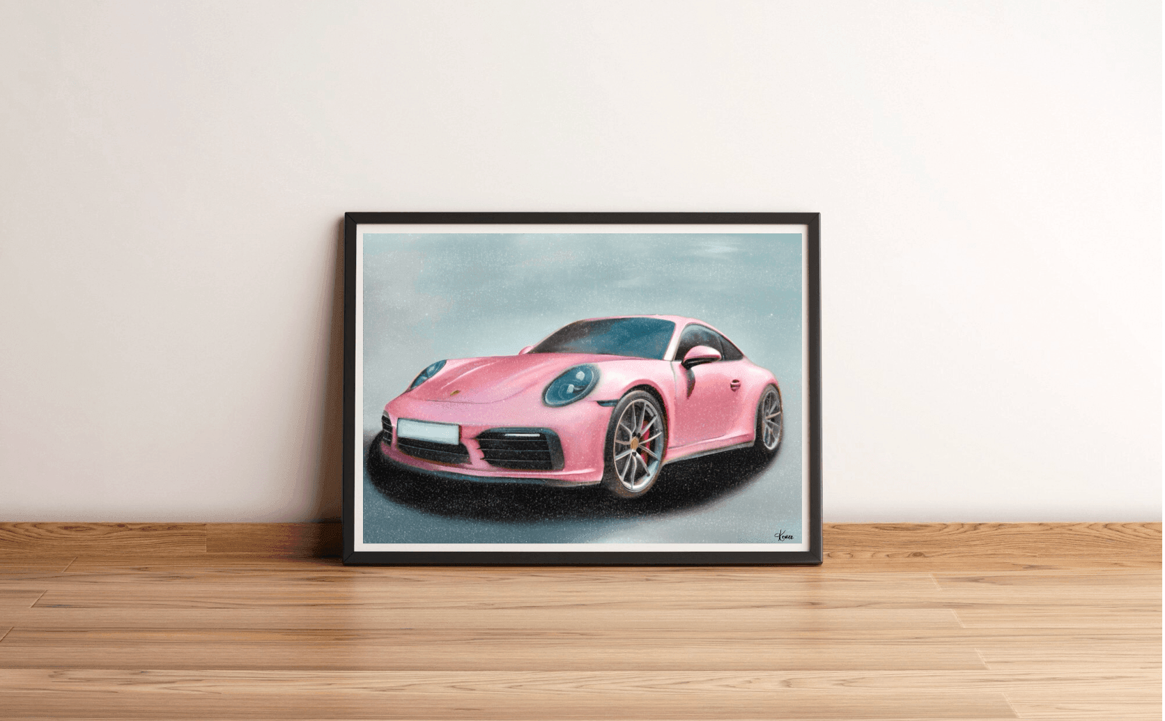 Glamorous Speed – Pink Porsche - Inspired Wall Art Print | Buy Online from The Home Crafters