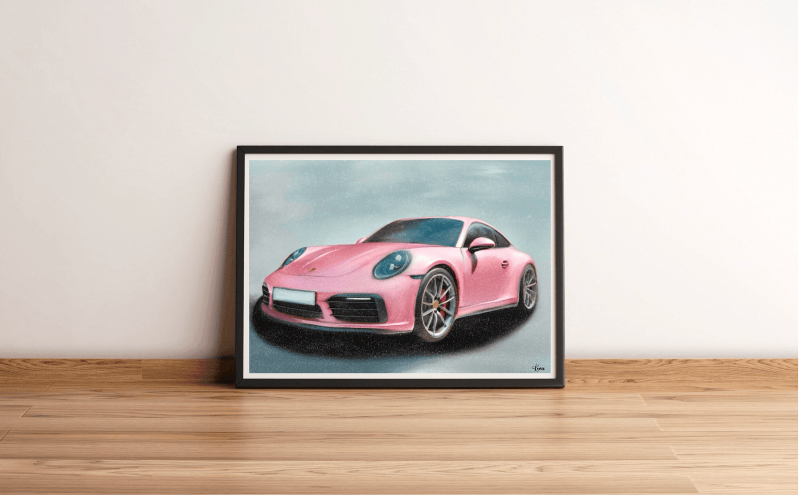 Glamorous Speed – Pink Porsche - Inspired Wall Art Print | Buy Online from The Home Crafters