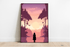 Pink Sunset Silhouette Print | Serene Girl Wall Art | Buy Online from The Home Crafters