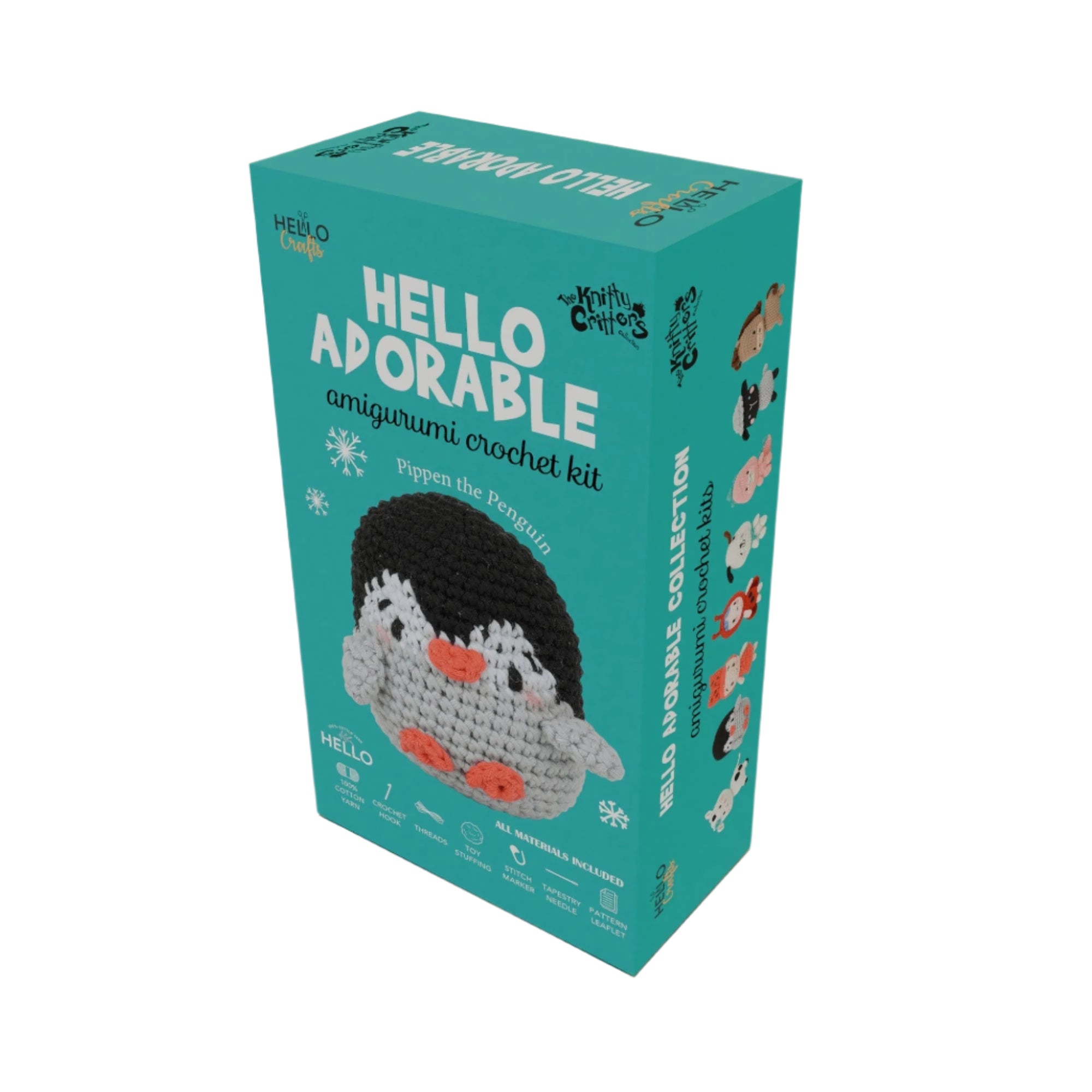 Knitty Critters Hello Adorables Crochet Kit: Pippen The Penguin