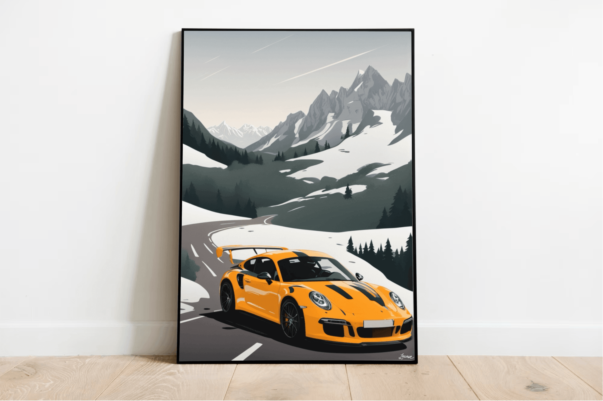 Alpine Drive Wall Art | Luxury Sports Car Print | A3 A4 A5 | Buy Online from The Home Crafters