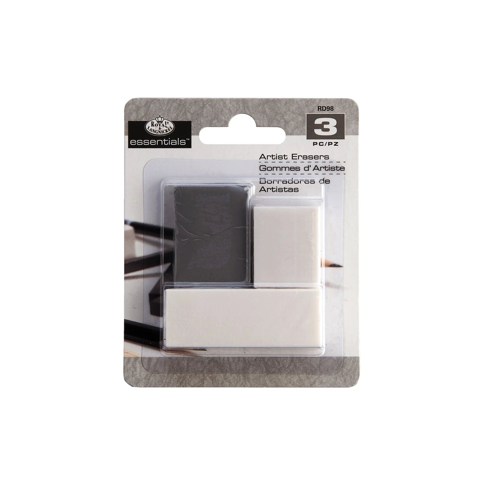 Royal & Langnickel 3pc Assorted Erasers | Buy Online from The Home Crafters