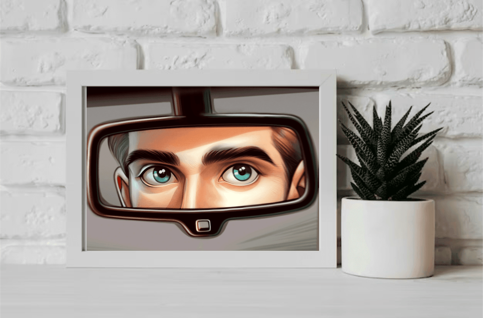 Reflections of the Journey – Eye Rearview Mirror Art Print | Buy Online from The Home Crafters
