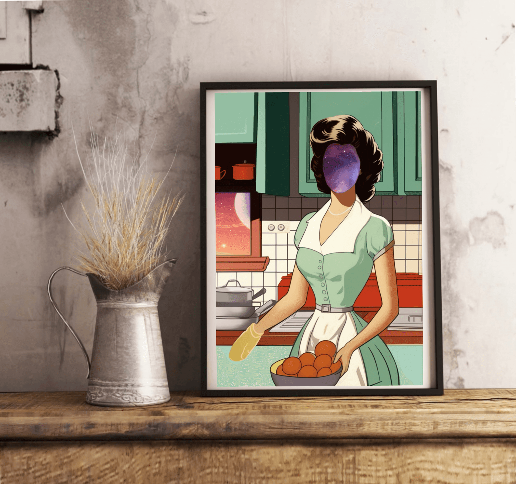 Cosmic Homemaker Print | Retro Space Wall Art A3 A4 A5 | Buy Online from The Home Crafters