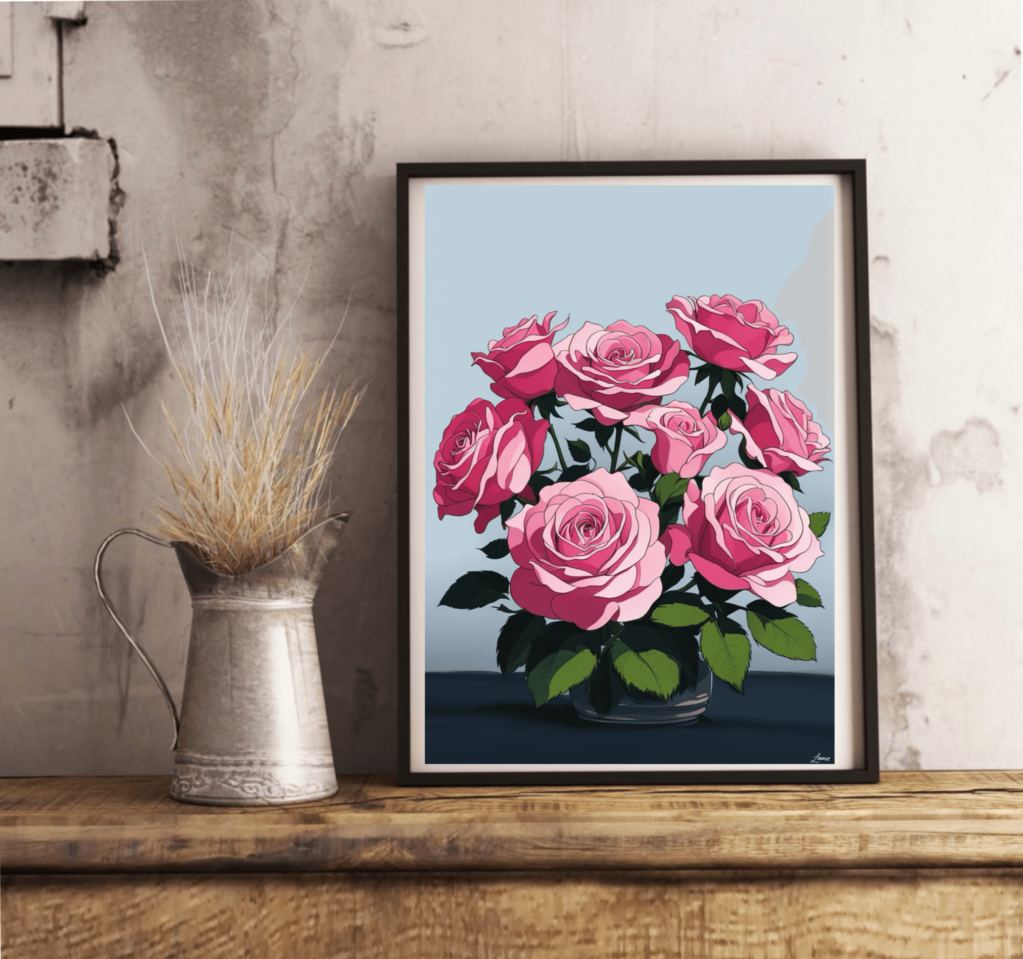 Romantic Rose Print | Elegant Floral Wall Art A3 A4 A5 | Buy Online from The Home Crafters