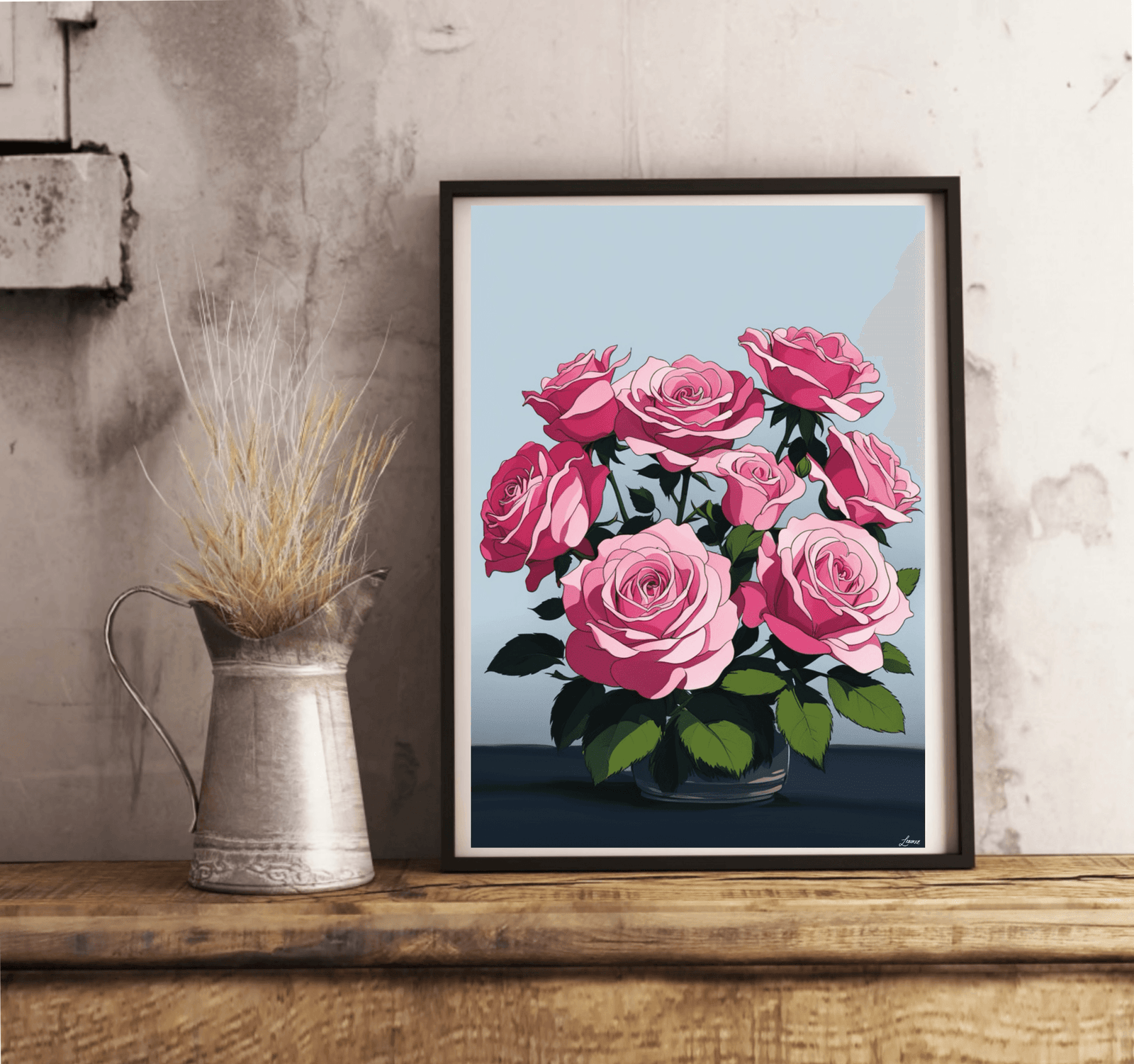 Romantic Rose Print | Elegant Floral Wall Art A3 A4 A5 | Buy Online from The Home Crafters