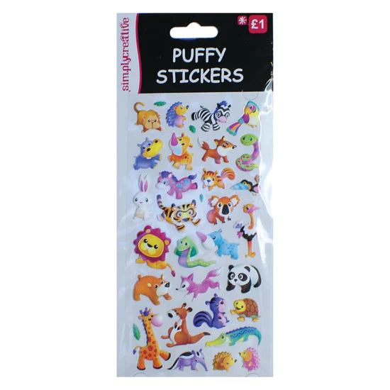 Simply Creative Puffy Stickers - African Animals (A)